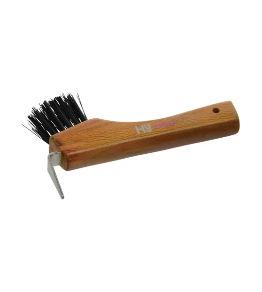 Hy Equestrian Luxury Hoof Pick with Brush - Tan