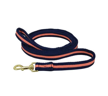 Hy Equestrian Soft Webbing Lead Rein Without Chain - Navy/Orange