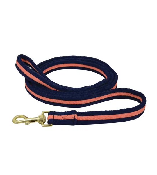 Hy Equestrian Soft Webbing Lead Rein Without Chain - Navy/Orange