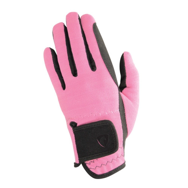 product Image for Hy Equestrian Children's Every Day Two Tone Riding Gloves - Black/Pink