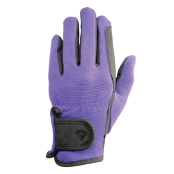 Hy Equestrian Children's Every Day Two Tone Riding Gloves - Black/Purple