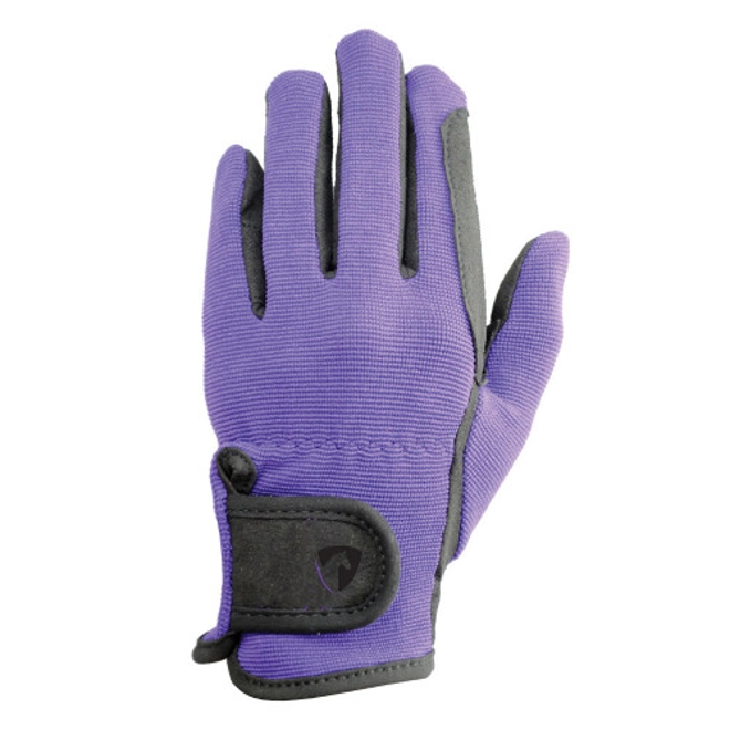 product Image for Hy Equestrian Children's Every Day Two Tone Riding Gloves - Black/Purple