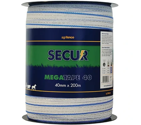 Agrifence Megatape Reinforced Tape 40mm x 200m White