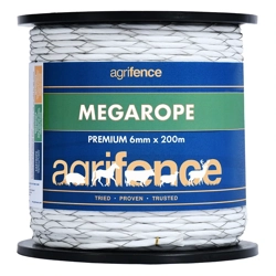 Agrifence Megarope Premium Fence Rope 6mm x 200m White