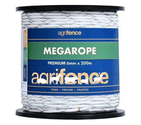 Agrifence Megarope Premium Fence Rope 6mm x 200m White