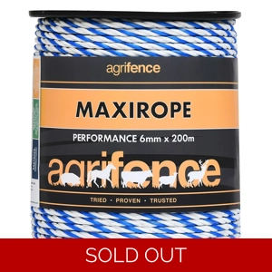 Agrifence Maxirope Premium Fence Rope 6mm x 200m White/Blue