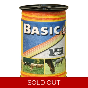 basic fencing tape 250m x 10mm Yellow/Orange