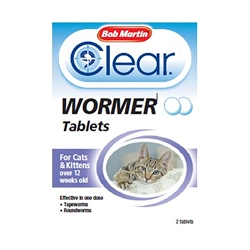 Bob Martin Clear Wormer Tablets For Cats & Kittens 2pack