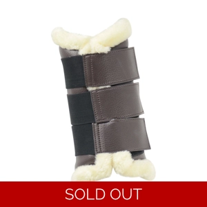 Hy Equestrian Combi Leather Brushing Boots - Brown