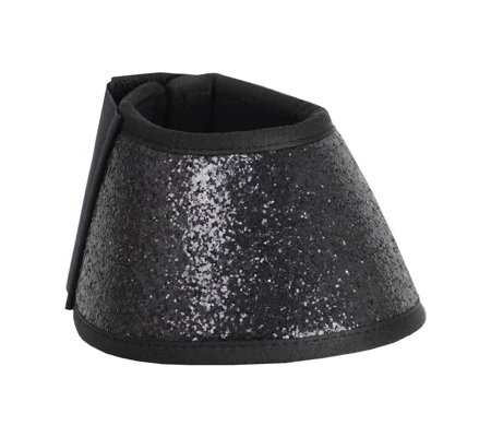 Hy Equestrian Glitter Over Reach Boots - Black Glitter