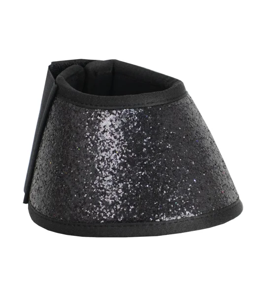 Hy Equestrian Glitter Over Reach Boots - Black Glitter