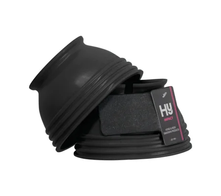 Hy Equestrian Ringed Over Reach Boots - Black