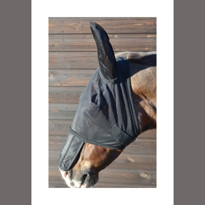 Hy Equestrian Fly Mask with Sunshield & Ears - Black