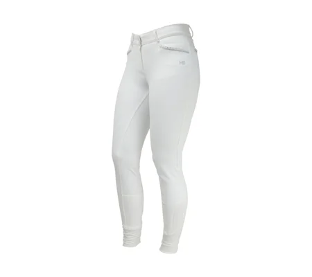Hy Equestrian Roka Crystal Breeches - White/Silver Crystal