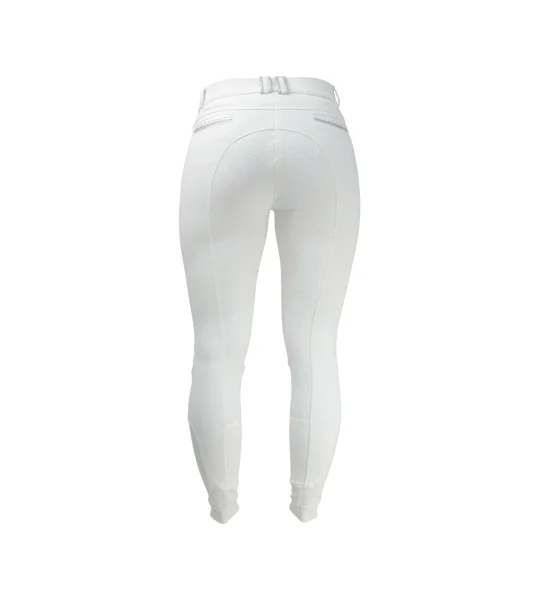 Hy Equestrian Roka Crystal Breeches - White/Silver Crystal