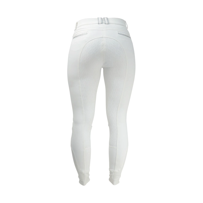 Additional Image for Hy Equestrian Roka Crystal Breeches - White/Silver Crystal