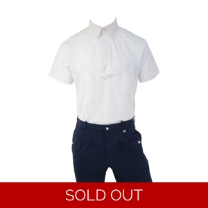 Hy Equestrian Men's Hadleigh Short Sleeved Tie Shirt - White