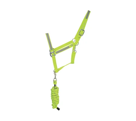 Reflector Head Collar and Lead Rope by Hy Equestrian Yellow