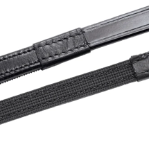 Hy Equestrian Half Rubber Show Reins Black