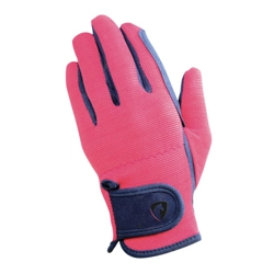 Hy Equestrian Children's Every Day Two Tone Riding Gloves - Navy/Raspberry