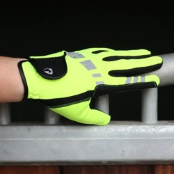 Hy Equestrian Extreme Reflective Softshell Gloves yellow