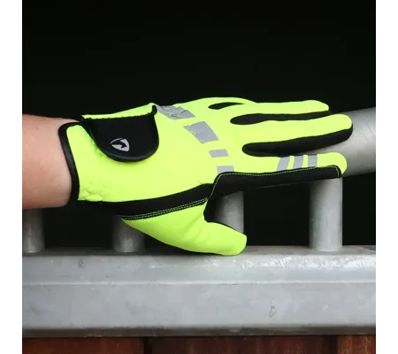 Hy Equestrian Extreme Reflective Softshell Gloves yellow