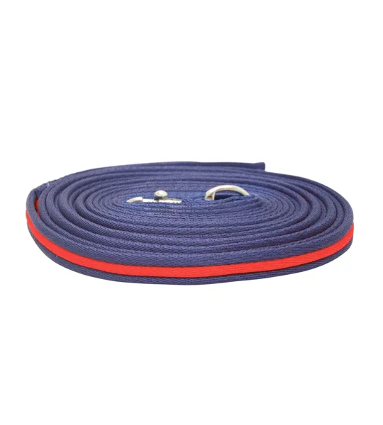 Hy Equestrian Soft Webbing Lunge Rein 25' Navy/Red