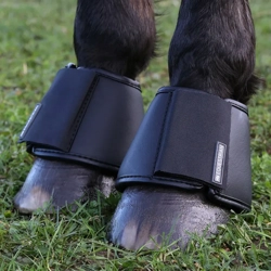 Hy Equestrian Leather Over Reach Boots - Black