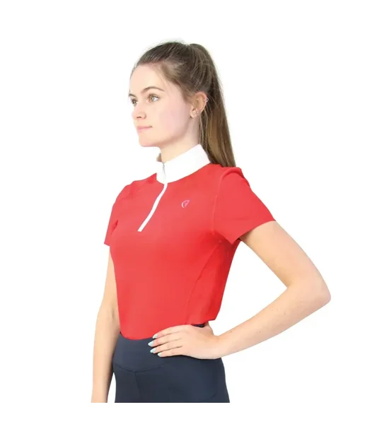 Hy Equestrian Scarlet Show Shirt Red/White