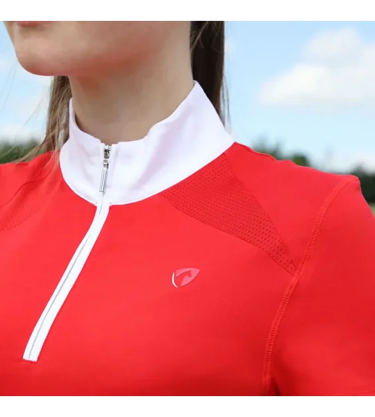Hy Equestrian Scarlet Show Shirt Red/White