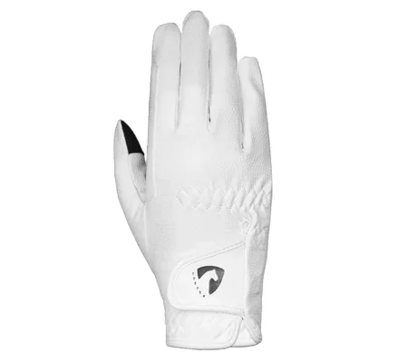 Hy Equestrian Sparkle Touch Riding Gloves White
