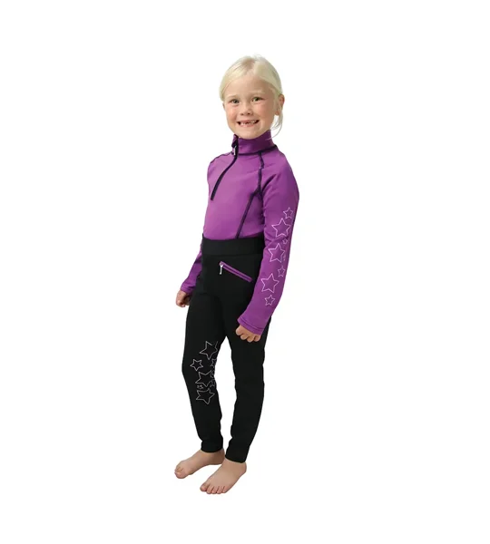 Hy Equestrian Stella Children's Base Layer - Purple/Lilac/Black - 3-4 Years