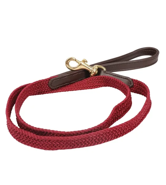 Benji & Flo Interlaced Dog Lead 100cm Burgundy