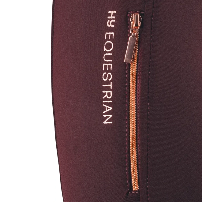 Additional Image for Hy Equestrian Enchanted Collection Riding Tights Plum/Rose Gold