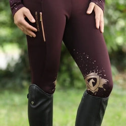 Hy Equestrian Enchanted Collection Riding Tights Plum/Rose Gold