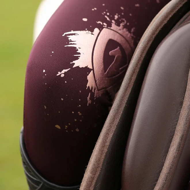 Additional Image for Hy Equestrian Enchanted Collection Riding Tights Plum/Rose Gold