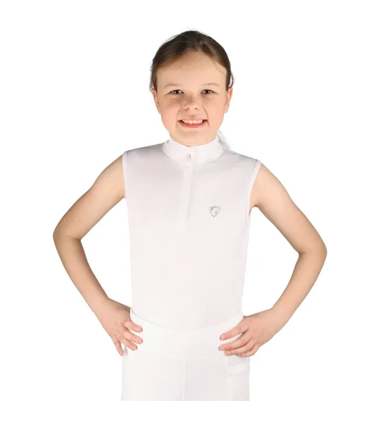Hy Equestrian Eden Children's Sleeveless Show Shirt White