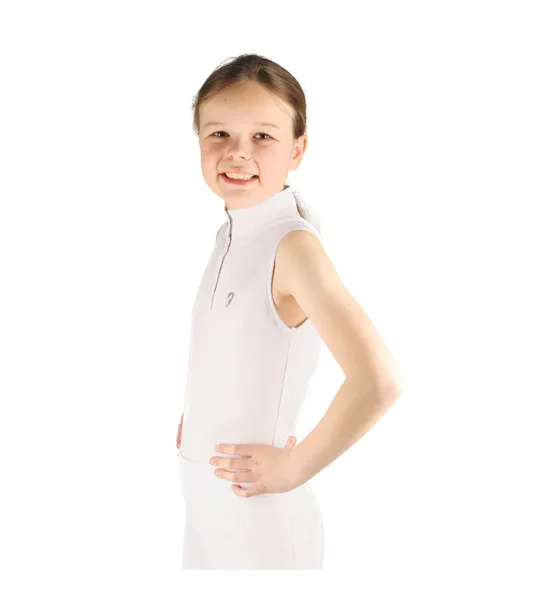 Hy Equestrian Eden Children's Sleeveless Show Shirt White