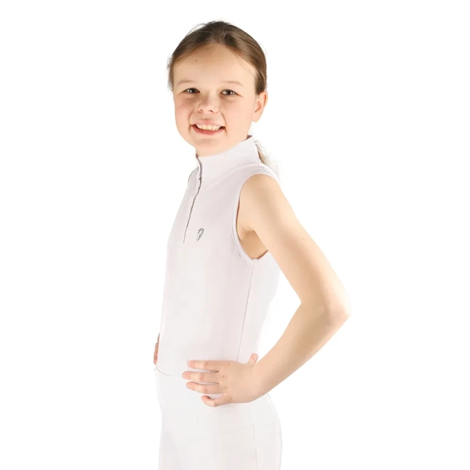 Additional Image for Hy Equestrian Eden Children's Sleeveless Show Shirt White