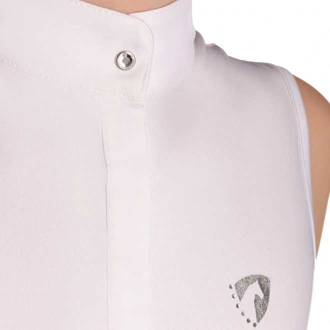 Additional Image for Hy Equestrian Eden Children's Sleeveless Show Shirt White