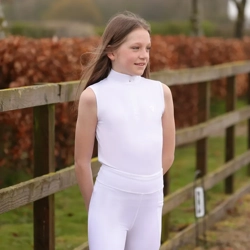 Hy Equestrian Eden Children's Sleeveless Show Shirt White