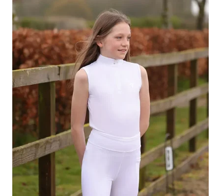 Hy Equestrian Eden Children's Sleeveless Show Shirt White
