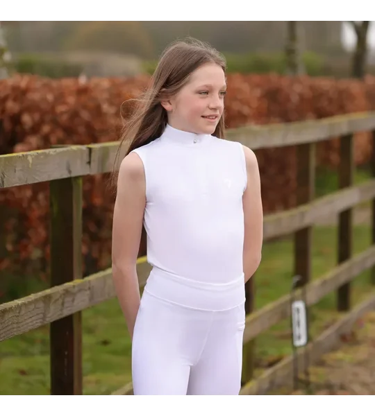 Hy Equestrian Eden Children's Sleeveless Show Shirt White