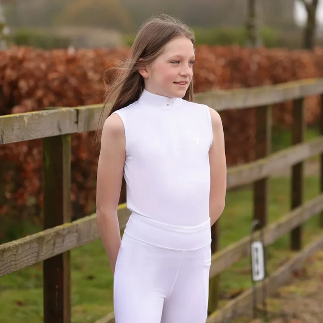 product Image for Hy Equestrian Eden Children's Sleeveless Show Shirt White