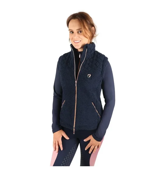 Hy Equestrian Elevate Teddy Fleece Gilet Navy