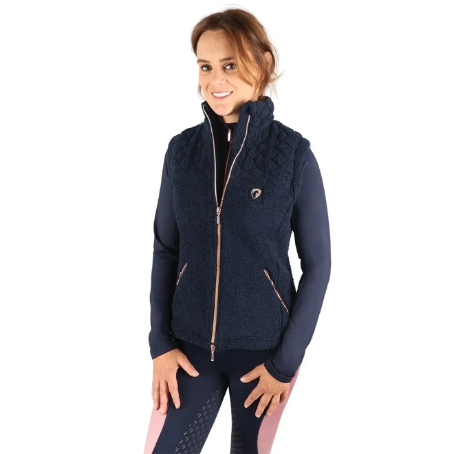 Additional Image for Hy Equestrian Elevate Teddy Fleece Gilet Navy