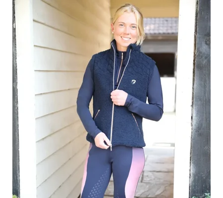 Hy Equestrian Elevate Teddy Fleece Gilet Navy