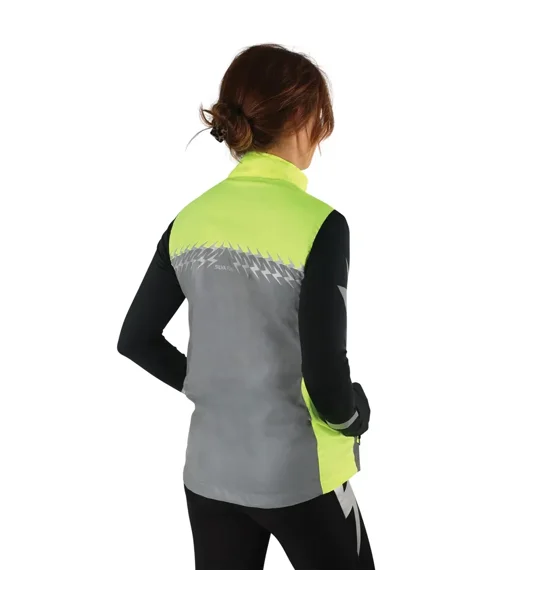 Silva Flash Lightweight Duo Reflective Gilet by Hy Equestrian Yellow/Reflective Silver