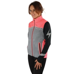 Silva Flash Lightweight Duo Reflective Gilet by Hy Equestrian  Pink/Reflective..