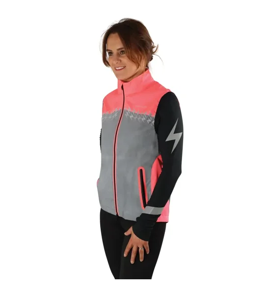 Silva Flash Lightweight Duo Reflective Gilet by Hy Equestrian Pink/Reflective Silver